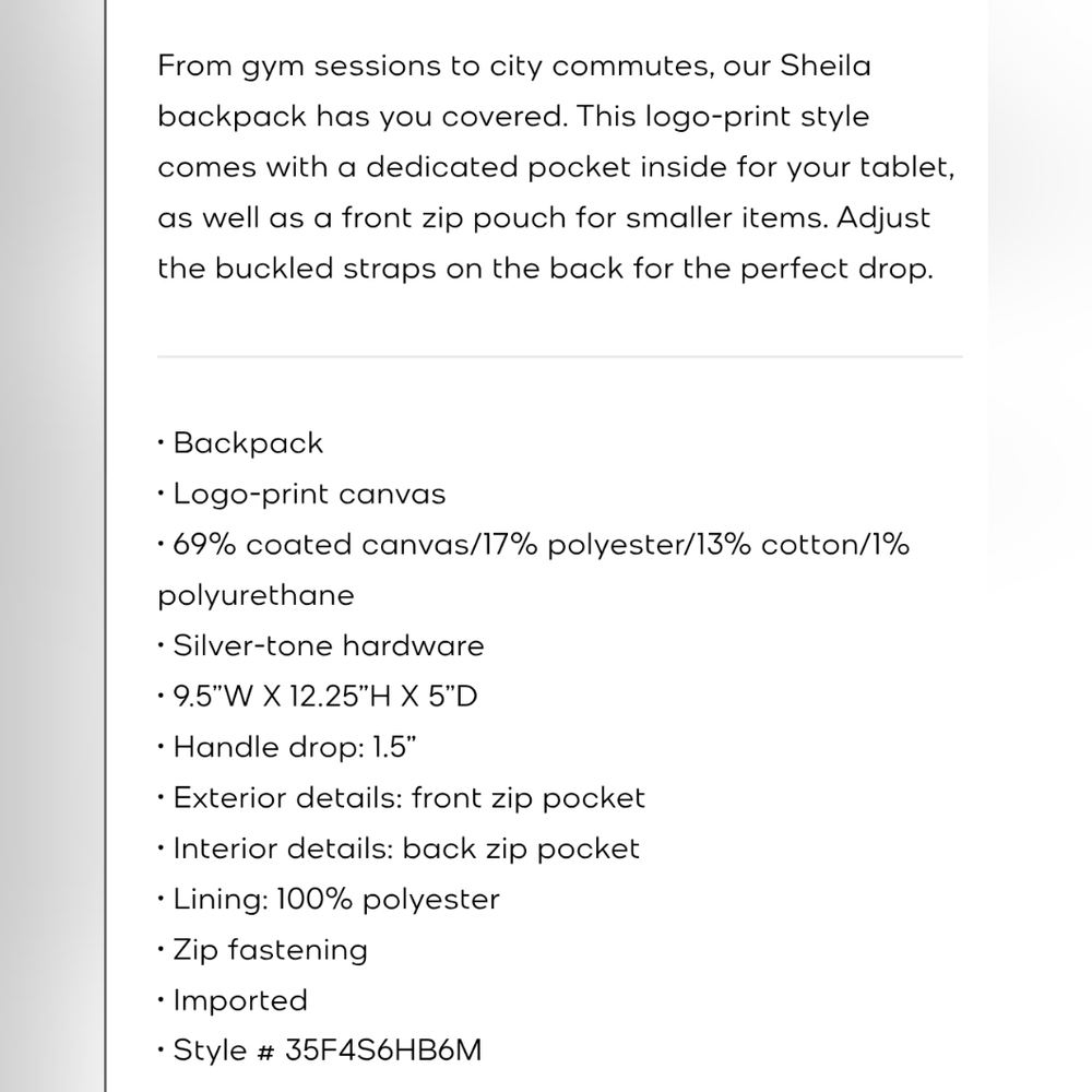 Michael Kors Elegant Gray Backpack - Picture 7 of 7